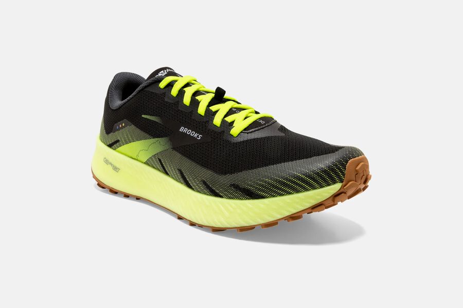 Brooks Catamount Trail Loopschoenen Heren - Zwart/Groen - 675032UPS